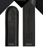 Men's leather belt with automatic buckle