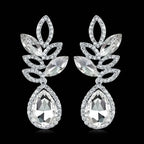 TREAZY Fashion Crystal Wedding Drop Earrings for Women Silver Color Bridal Dangle Earrings Brides Gifts Birthday Party Jewelry
