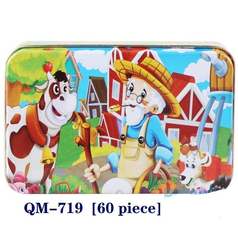 New 60 Pieces Wooden Puzzle Kids Toy Cartoon Animal Wooden Puzzles Child Early Educational Learning Toys for Christmas Gift - SJB-DIAMOND ELITES