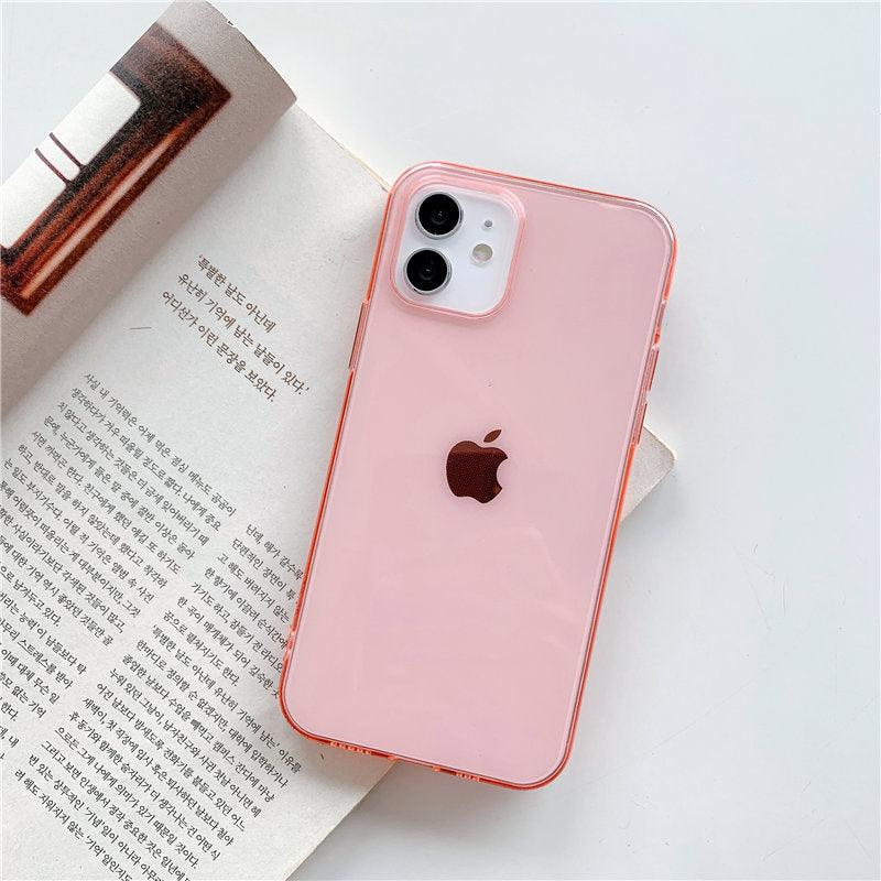 Shockproof Bumper Cover Anti-Scratch Protective Slim Thin Phone Case for iPhone Candy Color Transparent Silicone Phone Case For iPhone 14 12 13 Mini 14 Pro Max Clear Soft Cover Stevvex