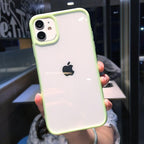 Transparent Shockproof Bumper Phone Case For iPhone 11 12 13 14 Pro Max Mini Cute Candy Color Hard Cover  Luxurious Translucent Case for iPhone Stevvex