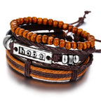 BOHO Tibet Stone Feather Multilayer Leather Bracelet Eye Fish Charms Beads Bracelets For Men Vintage Punk Wrap Wristband Cool Jewelry - SJB-DIAMOND ELITES