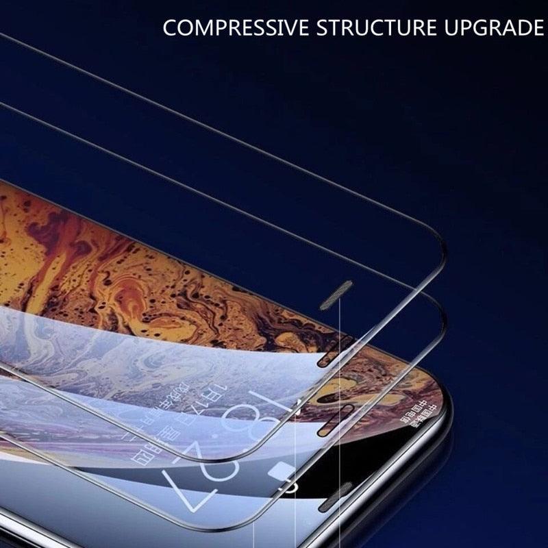3Pcs Dust Net Protective Glass For iPhone 13 12 11 Pro XS Max XR 12 Mini Full Cover Protector Tempered Glass on iphone 13 14 Pro  Soft Flexible Ceramic Film Screen Protector Compatible with iPhone Stevvex