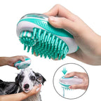 Pet Dog Cat Bath Brush 2-in-1 Pet  Massage Comb Soft Silicone Pet Shower Hair Grooming Comb Dog Cleaning Tool Pet Supplies Pet Brush Bath Massage Brush Shampoo Dispenser for Pet Stevvex