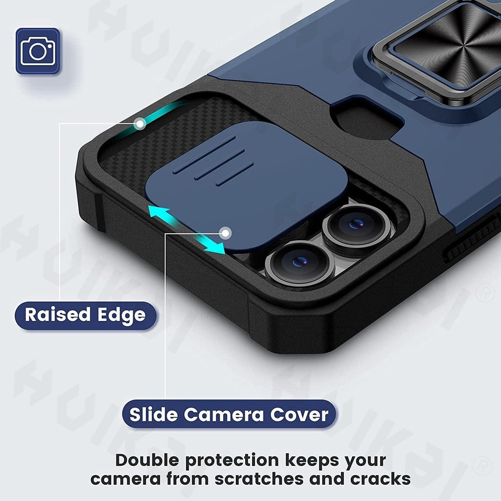 Slide Camera Cover Kickstand Card Wallet Case for iPhone11 X XS 8  Shockproof Protective Phone Case  Wallet Case for iPhone With Sliding Camera Case With Kickstand Magnetic Adjustable Ring Holder Stevvex