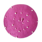 Modern Art Wool Baby Hat with Pearls Cat Candy Color Retro Baby Girl Cap Kids Beret Hats for Girls
