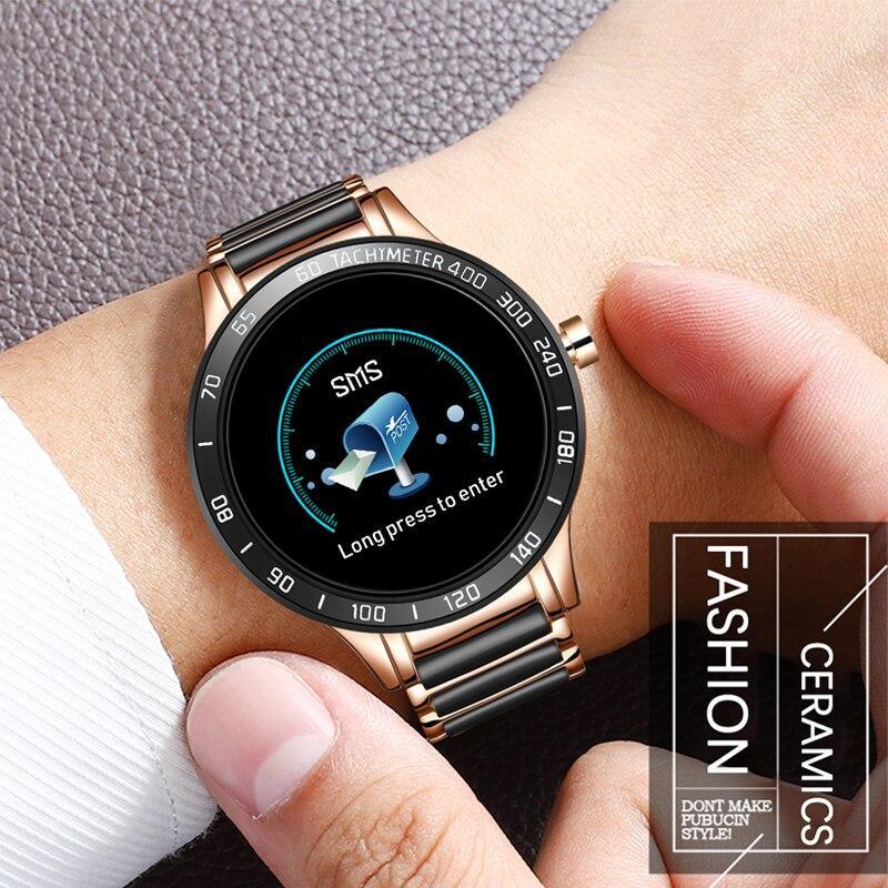 Luxury Ceramic Elegant Unisex Smart Watch With Heart Rate Monitor and Blood Pressure Fitness tracker Ceramic strap Sport Watch With Waterproof Protection - SJB-DIAMOND ELITES