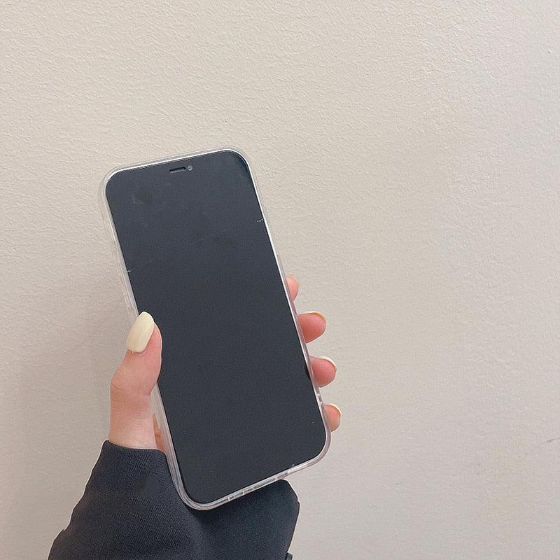 Transparent  Card Holder Silicone Case For iPhone 14 13 11 12 Pro Max Mini X S XR 8 7 Plus Lens Protection Cover Clear Protective Case with Card Slot Slim Drop Resistant Soft Bumper Cute Pocket Cover Stevvex