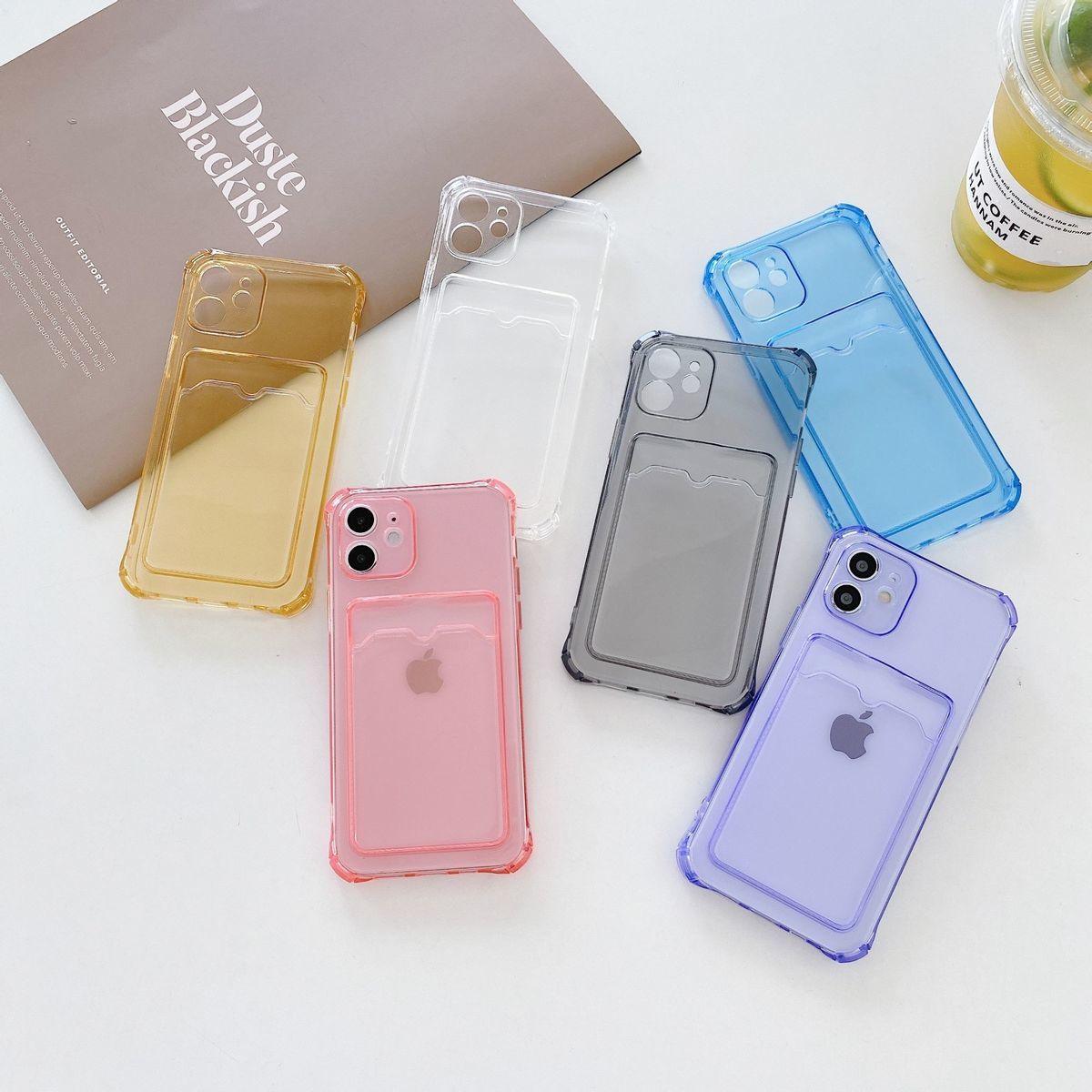 Transparent Wallet Case For iPhone 14 13 12 Pro Max Mini  Shockproof Cover with Card Slots Pockets Slim Fit Thin Protective Soft Shock-Absorbing Lightweight Wallet Case Stevvex