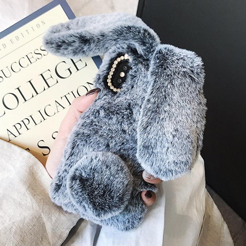 Comfortable Bunny Funny Women Phone Cover For iPhone 12 mini 11 Pro Max Hairy Cute Rabbit Animal Case For iPhone XS MAX XR Soft Lightweight Phone Cover Girl Gifts Stevvex