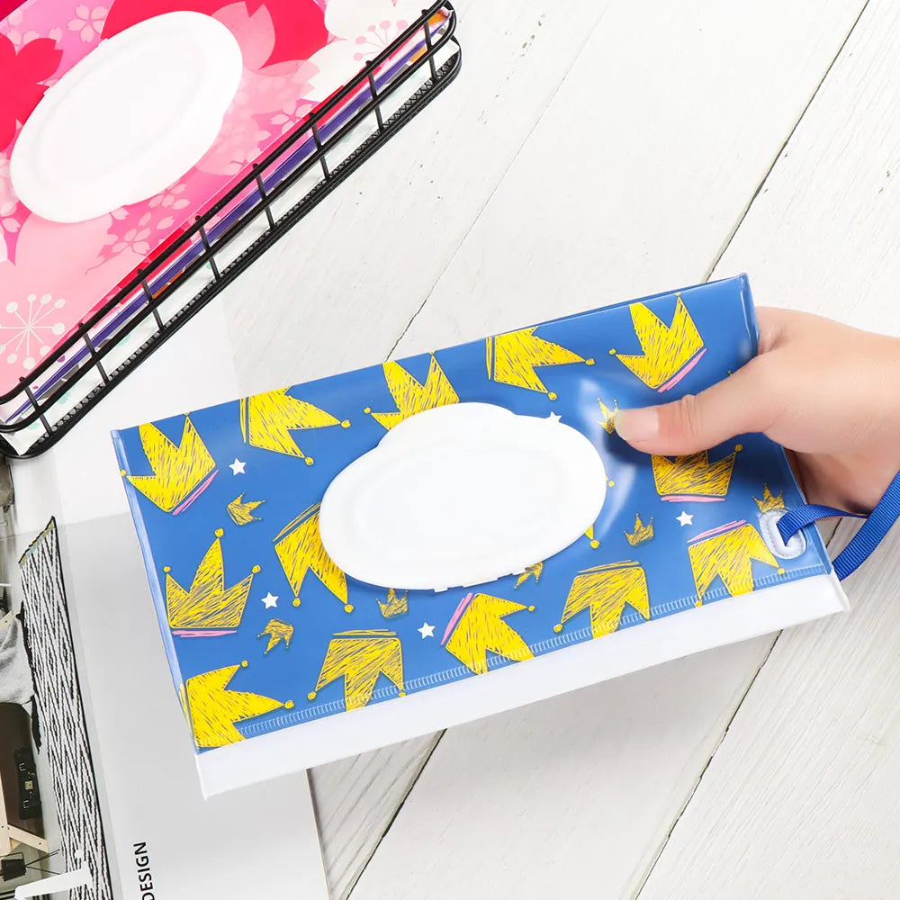NEW Portable EVA Baby Wet Wipe Holder Case Reusable Refillable Wet Wipe Bag Tissue Box Snap-Strap Cosmetic Pouch Home Storage Lootquake LLC