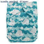 Newborn Cloth Diaper Sewed in Charcoal Bamboo Insert and Suede Pocket Diapers Waterproof Baby Nappies Design for Baby