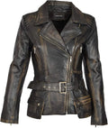 Womens Genuine Lambskin Leather Jacket | Classic rider leather jacket | Black Leather Jacket Women | Womens Leather Jacket (US Alpha x_s Regular Regular Distressed Coat) Pi-Mart