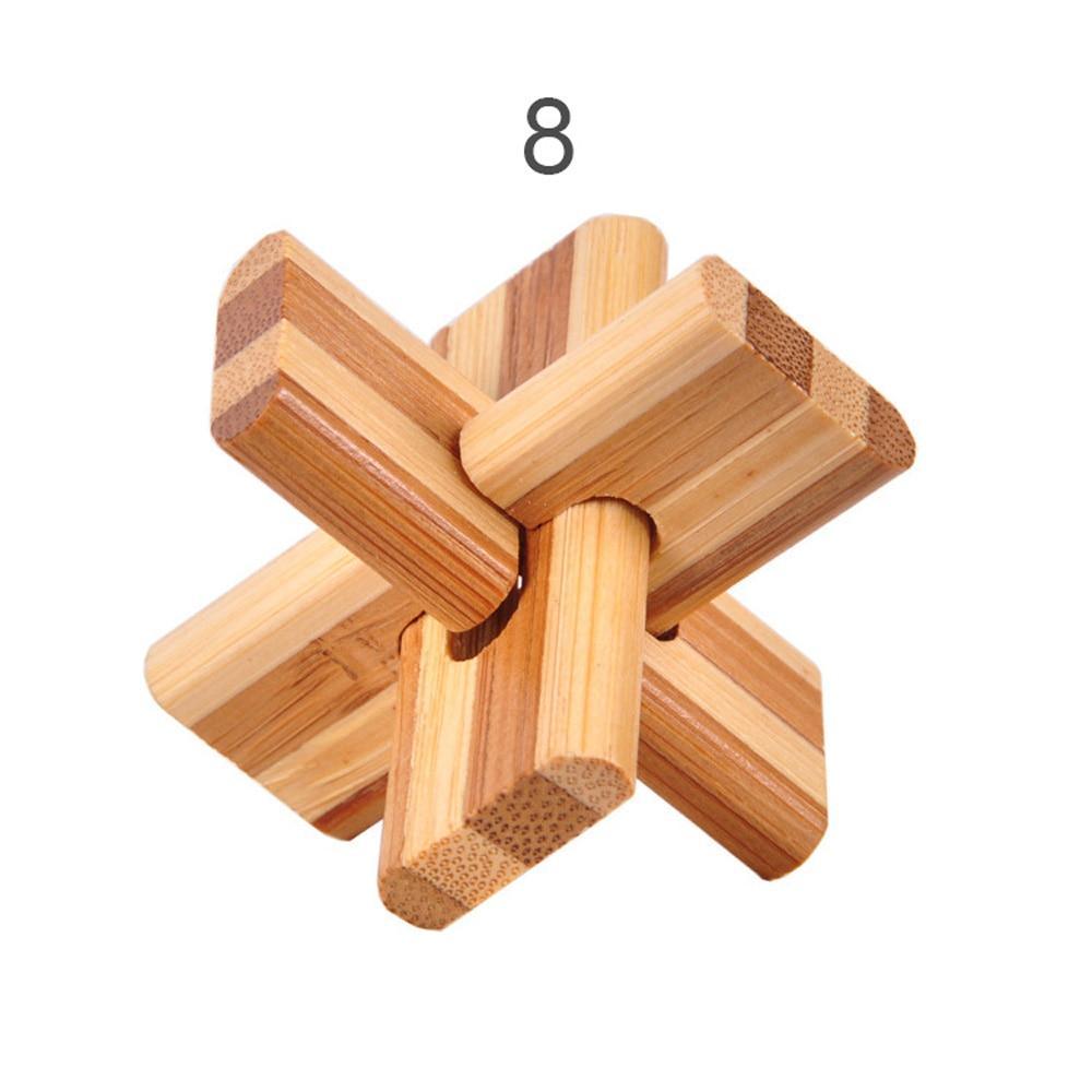 12 Style Brain Teaser 3D Wooden Interlocking Puzzles Game Toy Bamboo Small Size For Adults Kids - SJB-DIAMOND ELITES