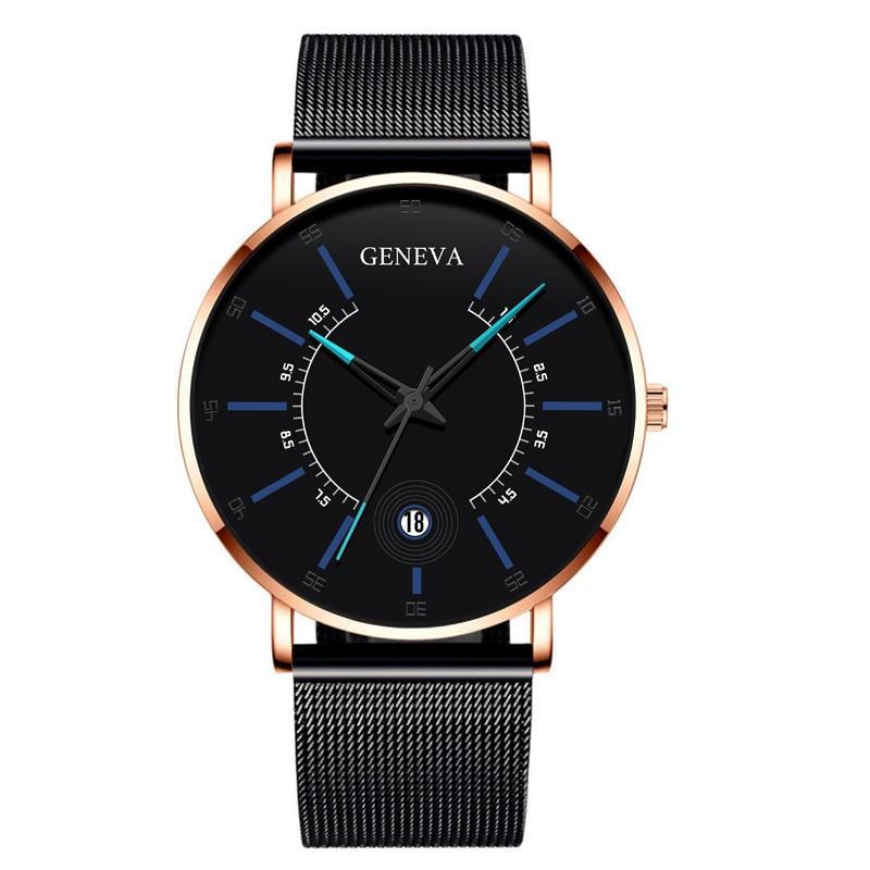Men Watches Luxury Fashion Mens Business Watch Ultra Thin Stainless Steel Mesh Belt Quartz Wrist Watch For Men's and Boys - SJB-DIAMOND ELITES