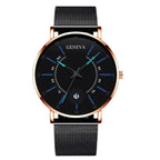 Men Watches Luxury Fashion Mens Business Watch Ultra Thin Stainless Steel Mesh Belt Quartz Wrist Watch For Men's and Boys - SJB-DIAMOND ELITES