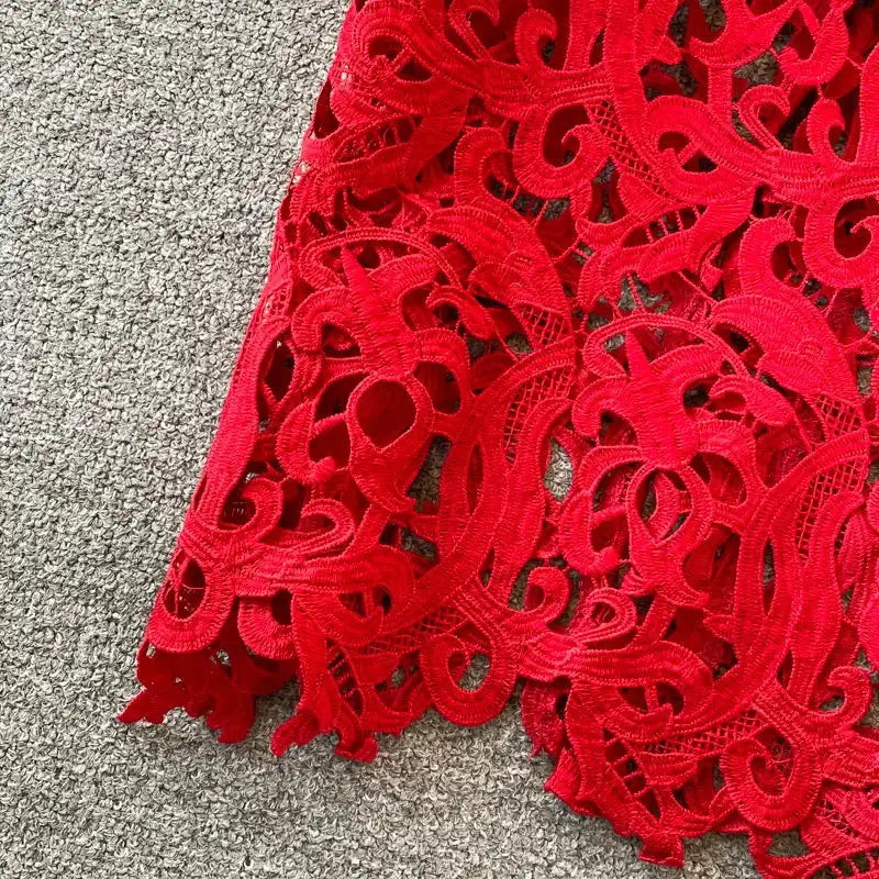 Sexy Hollow Out Lace Bodycon Long Dress Women Elegant Red/Pink/White Off Shoulder Patchwork Maxi Party Vestidos 2021 Autumn New