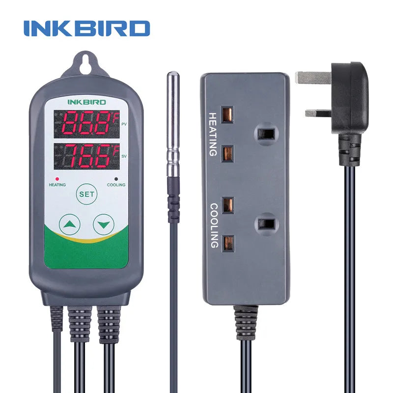 INKBIRD ITC-308 Heating and Cooling Dual Relay Temperature Controller, Carboy, Fermenter, Greenhouse Terrarium Temp. Control Lootquake LLC