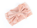 New Large Bow Baby Headband Velet Soft Bowknot Girl Accessories Hair Solid Messy Bows Toddler Headbands Baby Head Wraps Turban Big Bow for Girls