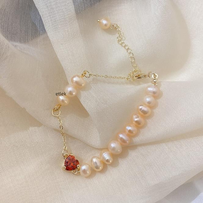 New Handmade Imitation Pearls Gold Metal Link Chain Bracelets for Women Girl Summer Party Luxury Jewelry Gift - SJB-DIAMOND ELITES