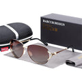Elegant Women Gradient Luxury Polarized Sunglasses Luxury Round Eyewear With Metal High Quality Frame  lunette de soile - SJB-DIAMOND ELITES