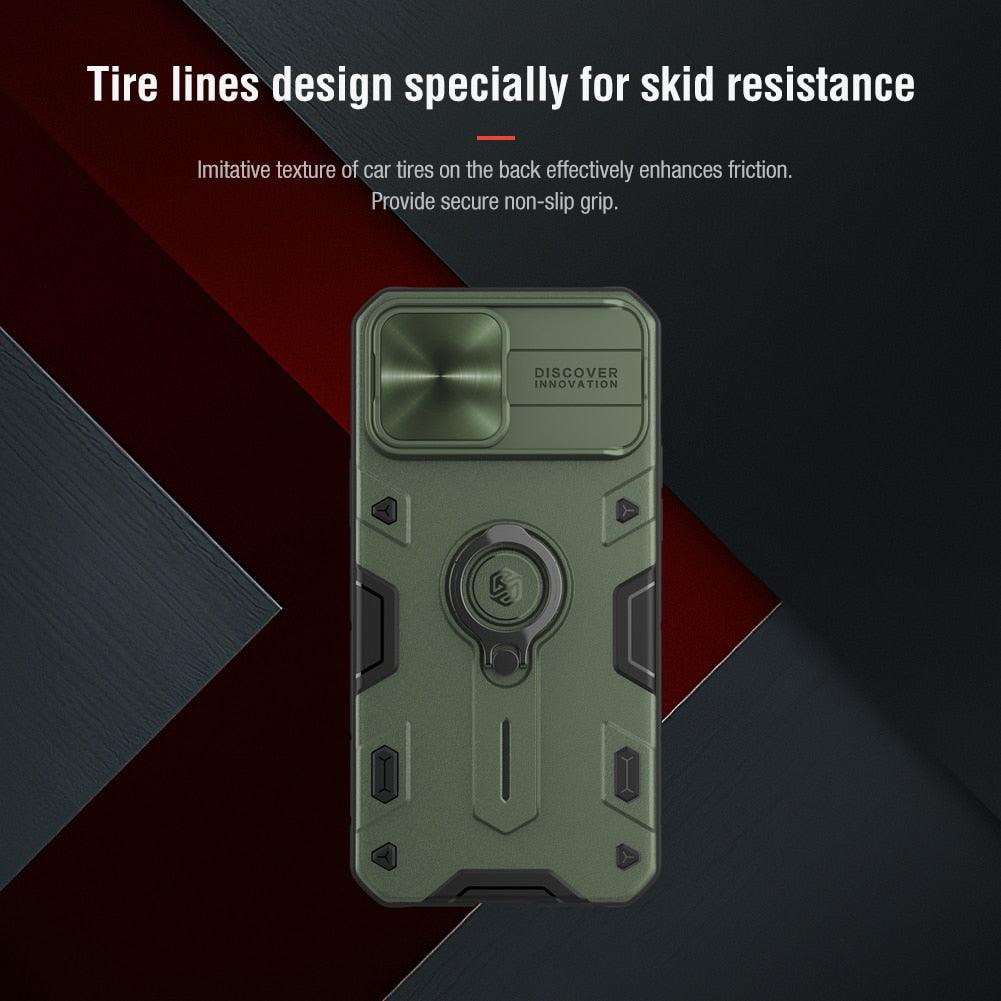 Slide Camera Lens Cover And Kickstand Ring Holder Heavy Duty Case iPhone 13 Pro Max Case iPhone 13 Mini Case With Ring Stand Camera Protection Slide Cover Stevvex