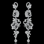 TREAZY Fashion Crystal Wedding Drop Earrings for Women Silver Color Bridal Dangle Earrings Brides Gifts Birthday Party Jewelry