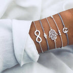 Boho Rose Map Bracelets & Bangles for Women Bohemian Round  Charm Bracelet Set Fashion Multilayer Accessories Luxury Jewelry - SJB-DIAMOND ELITES
