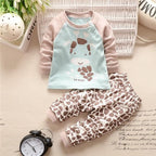 Baby Boy Clothes Cotton Clothing Sets Cartoon Long-sleeved T-shirt Pants Infant Clothes 2pcs Ste For Boys and Girls Kids