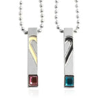 Pair Of Lovers Fashion Puzzle Anatomical Heart Necklaces Pendants Stainless Steel Chain Couple Collares Women Valentine Day Gift