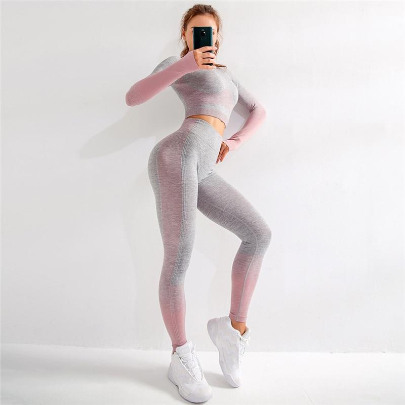 Women's Seamless Yoga Set Long Sleeve - SJB-DIAMOND ELITES