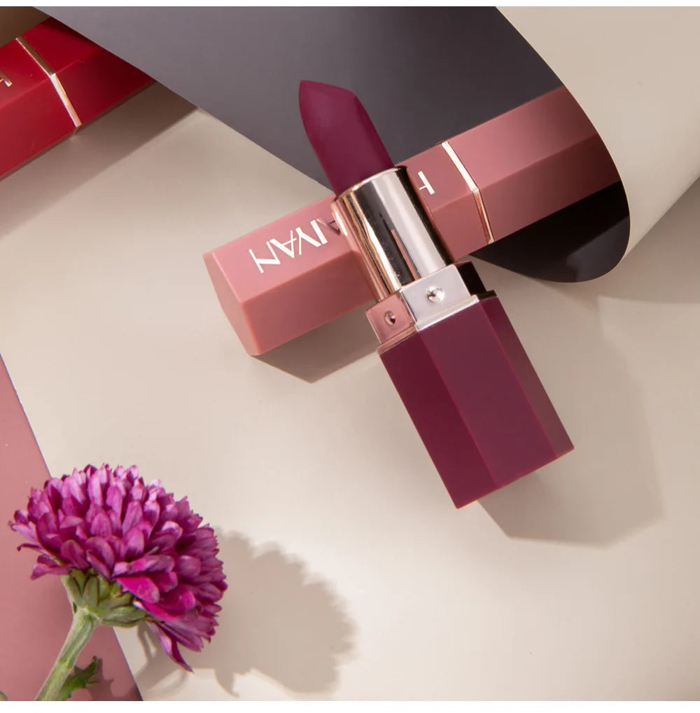 6 Colors Makeup Matte Lipstick Waterproof Long Lasting Lip Stick Sexy Red Pink Velvet Nude Lipsticks Women Cosmetics Batom