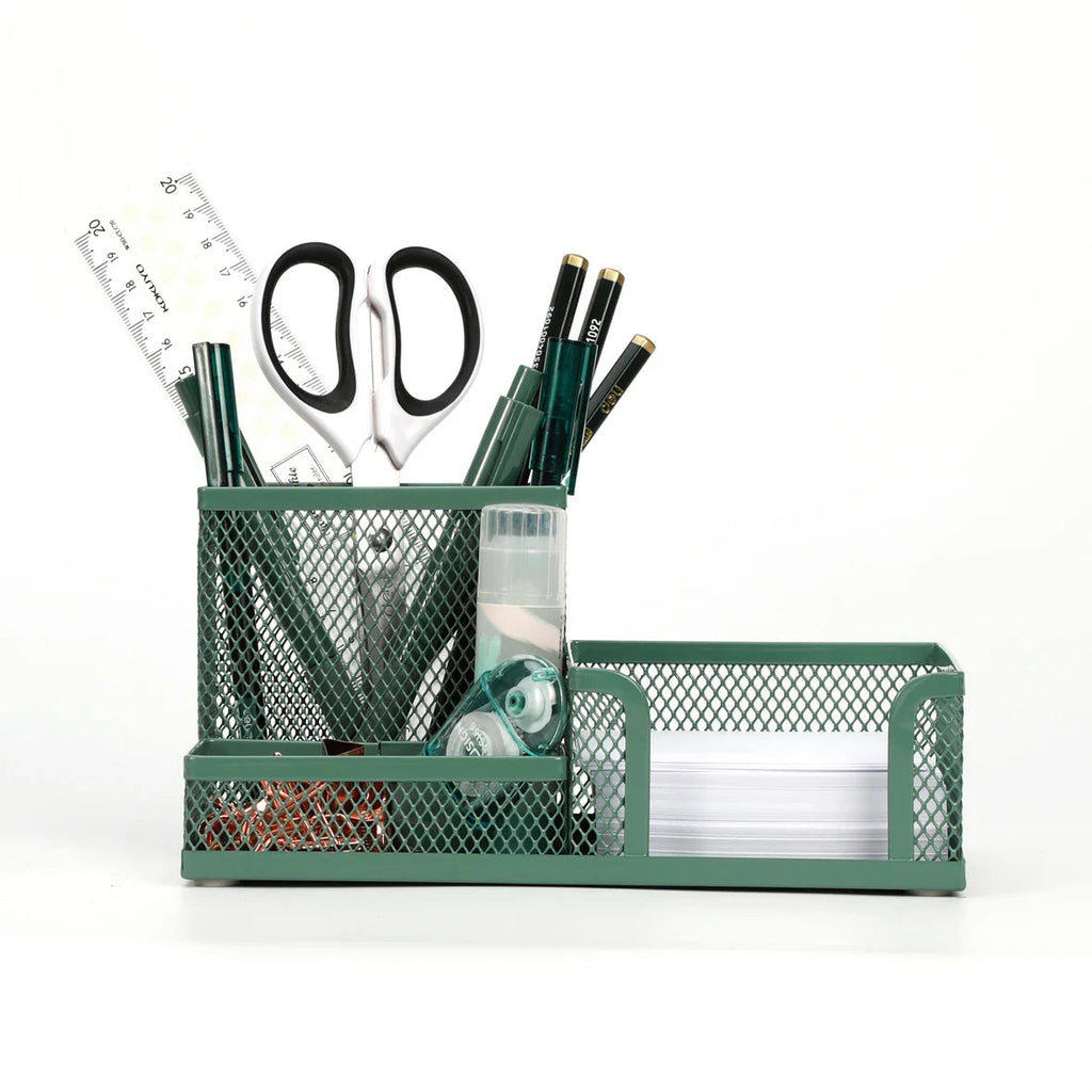 Mesh Desk Organizer Metal Office Storage Box with Compartment Stationery Holder Office Supplies Lootquake LLC