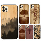 Vintage Tree Flower Bamboo Wood Case For iPhone Pro Max 12 13 min SE For iPhone 13 Shockproof Wooden Texture Protective Cover Unique & Classy Wooden Case Stevvex