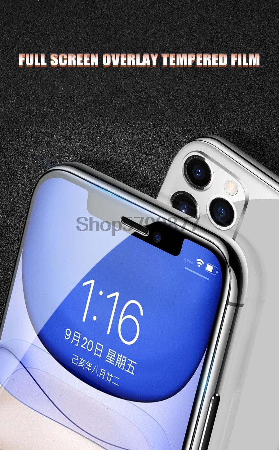 200D Curved Soft Edge Tempered Glass For iPhone 8 7 6 6S Plus SE 2020 Protective Glass X XR 11 Pro Xs Max Screen Protector Film Tempered Glass Screen protector for iPhone Easy Installation 9H Hardness Scratch Resistant Screen Protector Stevvex
