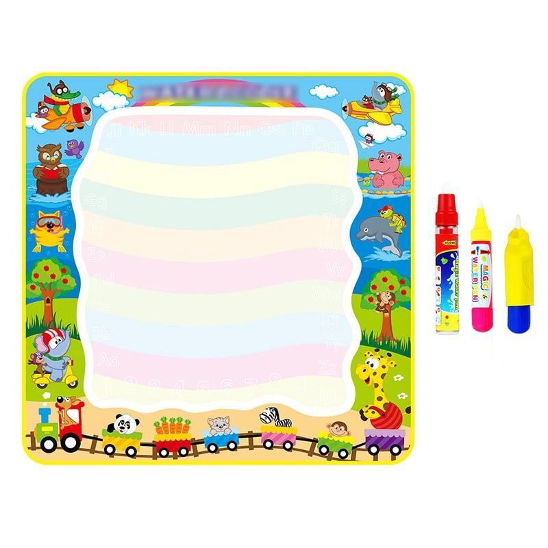 Coolplay 100x100cm Magic Water Drawing Mat Doodle Mat & 4 Drawing Pens & 1 Stamps Set Painting Board Educational Toys for Kids - SJB-DIAMOND ELITES