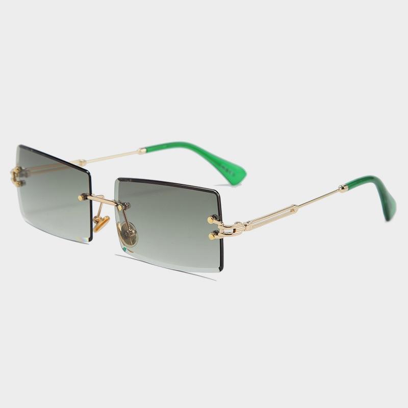 Fashion Rimless  Women Trendy Small Rectangle Sunglasses With High Quality metal frame And UV400 Protection - SJB-DIAMOND ELITES