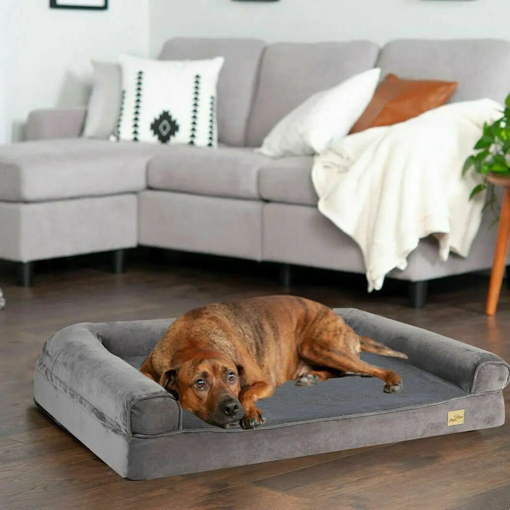 XXL Large Orthopedic Dog Bed Cozy Pet Dogs Bedding with Bolster Washable Cover Lootquake LLC