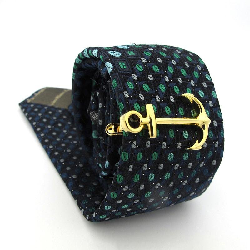 Men's Tie Clips Unique Designs Anchor Tie Pins Thick Metal Silver Creative Modern Tie Clip Men's Clothing Accessories Tie Clip Classic Arrow Clips For Men Stevvex
