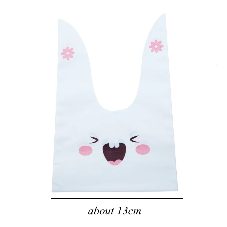 Hot Sale 20 / Batch Cute Rabbit Carrot Ear Biscuit Bag Candy Biscuit Gift Bag Snack Baking Packaging Supplies Easter Decoration Lootquake LLC