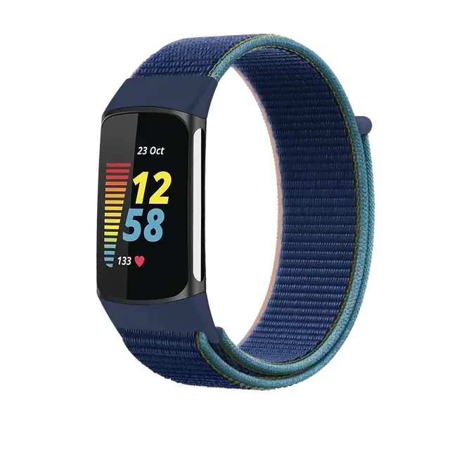 Fitbit Charge 5 6 Nylon Velcro Band - Durable Comfortable Strap - SJB-DIAMOND ELITES