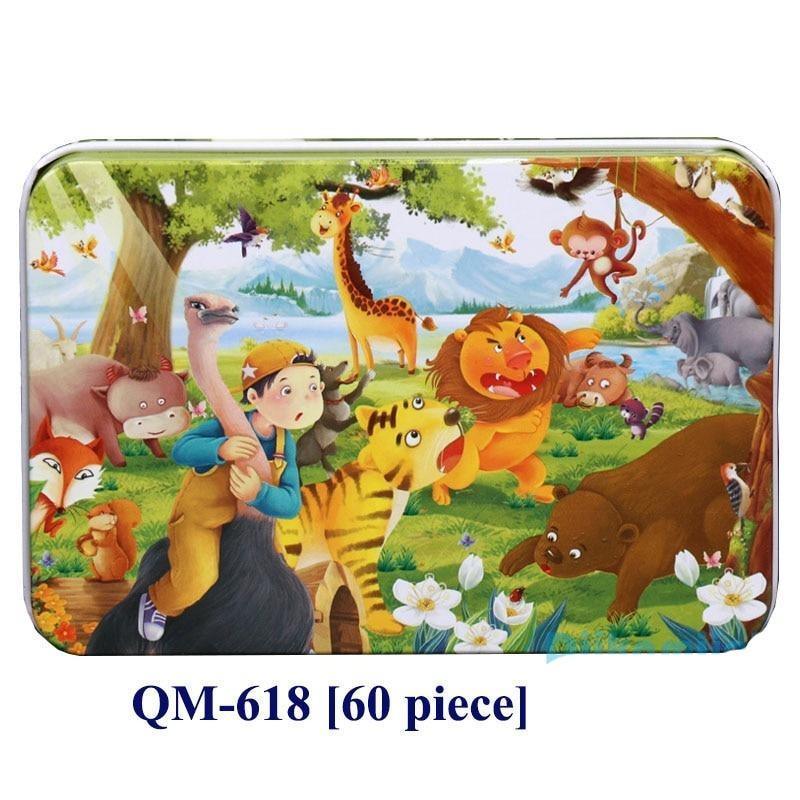 New 60 Pieces Wooden Puzzle Kids Toy Cartoon Animal Wooden Puzzles Child Early Educational Learning Toys for Christmas Gift - SJB-DIAMOND ELITES
