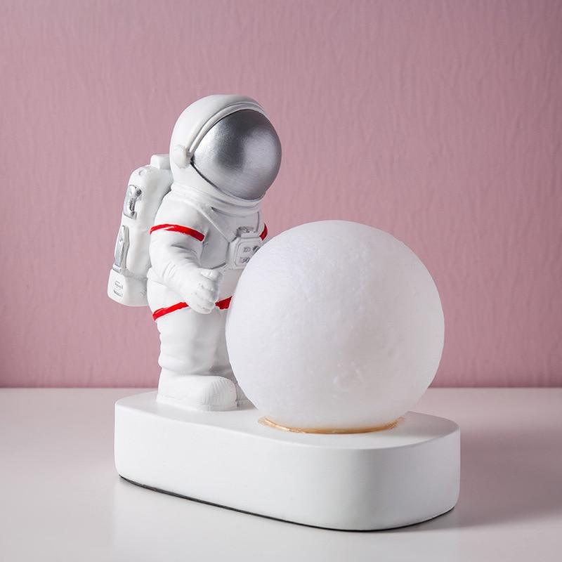 STEVVEX Astronaut Spaceman Moon Night Light Bedroom Bedside Desktop Creative Decoration Table Lamp Gift Light For Children Baby Kids - SJB-DIAMOND ELITES