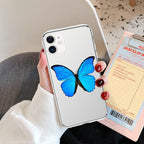 Fashion Butterfly Transparent Phone Case For iPhone 11 12 13 Pro Max 12 Mini Beautiful Butterfly Soft Butterfly Silicone Protective Case Clear Back Cover