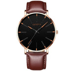 Minimalist Men's Fashion Ultra Thin Watch Simple Men Business Stainless Steel Mesh Belt Quartz Watch Relogio Masculino - SJB-DIAMOND ELITES