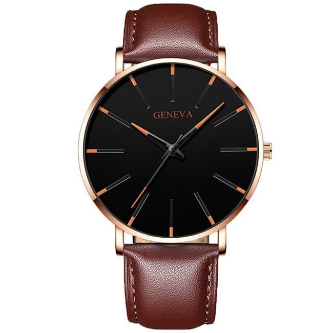 Minimalist Men's Fashion Ultra Thin Watch Simple Men Business Stainless Steel Mesh Belt Quartz Watch Relogio Masculino - SJB-DIAMOND ELITES