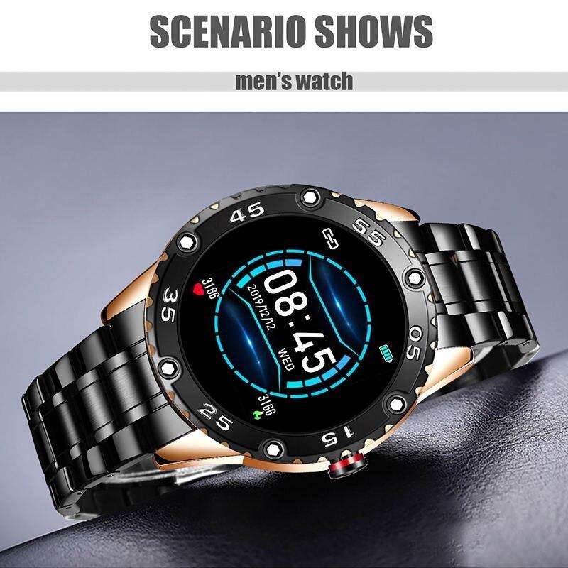 New Smart Watch For Men  With IP67 Waterproof Protecion and Heart Rate Fitness Tracker Pedometer For Android and IOS sistems Steel Band Sports Men Smart Watch - SJB-DIAMOND ELITES