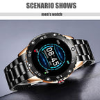 New Smart Watch For Men  With IP67 Waterproof Protecion and Heart Rate Fitness Tracker Pedometer For Android and IOS sistems Steel Band Sports Men Smart Watch - SJB-DIAMOND ELITES