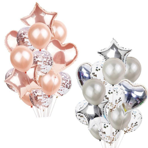 14Pcs Multi Confetti Balloons For Happy Birthday Party Balloons In Several Luxury Variant Helium Ballons For Celebrations for Boy Girls and  Babies party - SJB-DIAMOND ELITES