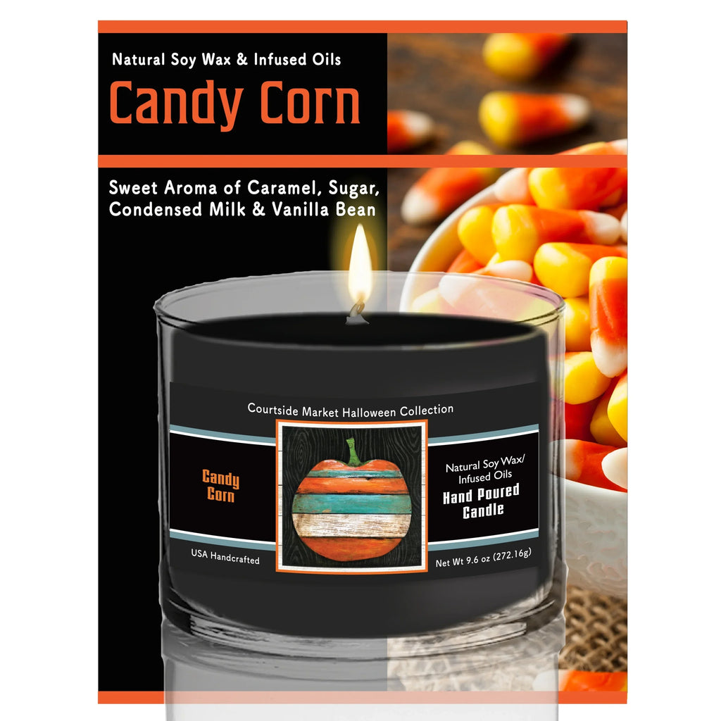 TD Courtside Market Striped Pumpkin Scented Candle Soy Wax in Glass Jar Lootquake LLC
